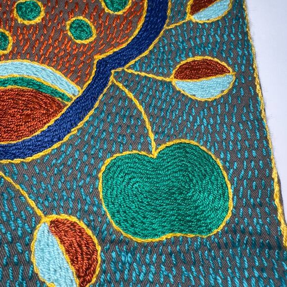 Kaross Pillow Cover Shangaan Hand Embroidered South African Fish No Insert - Picture 3 of 10
